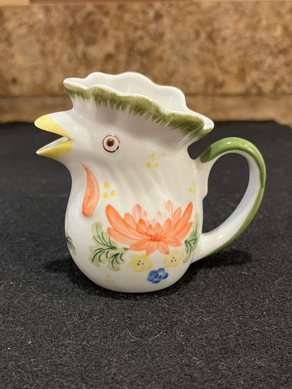 Hand-Painted Floral Porcelain Mini Rooster Creamer - Vase by Andrea by Sadek